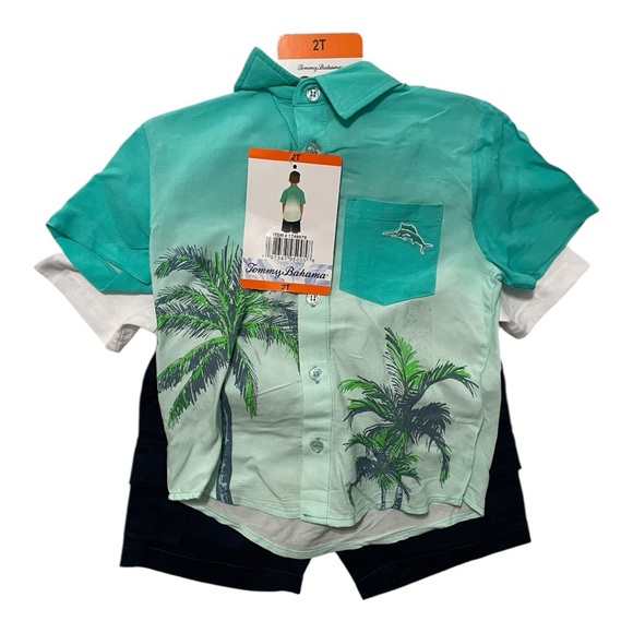 Tommy Bahama Other - Tommy Bahama Toddler Boys Tropical 3-Piece Outfit Set Size 2T NWT